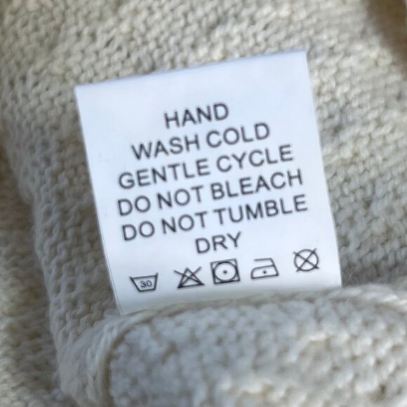 Cashmere Blend Turtleneck Sweater Womens Large Cream New WOT Canhcostier - Picture 8 of 8